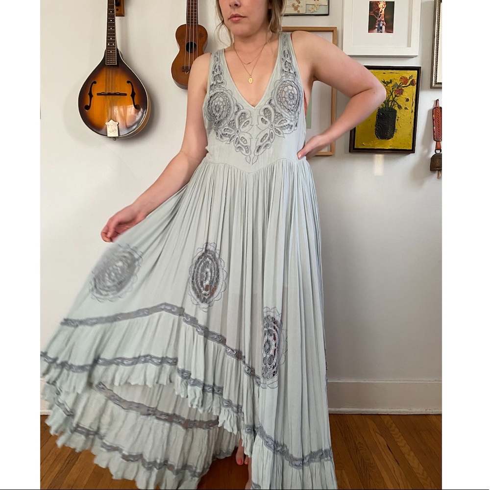 Free people bohemian cutwork maxi dress